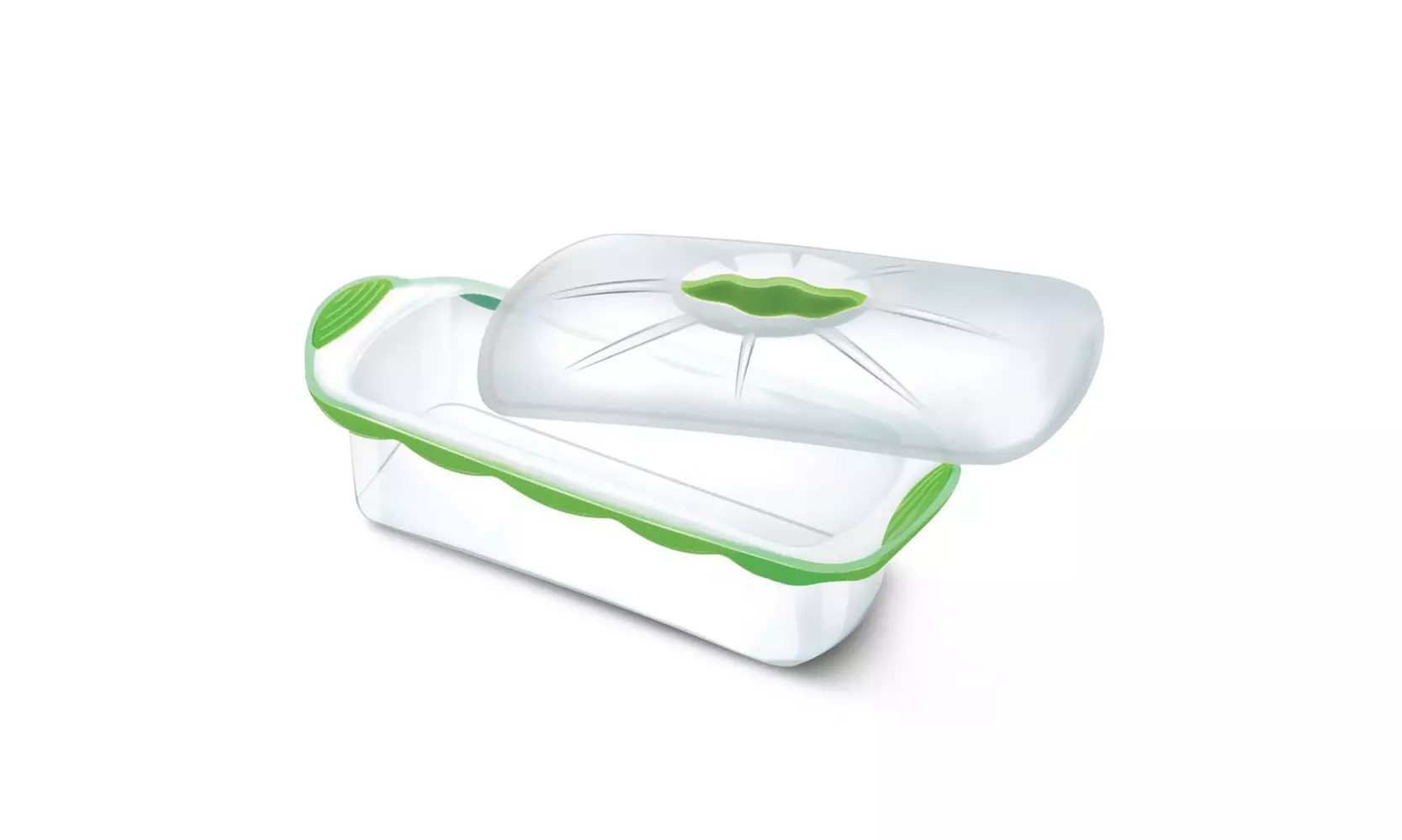 Innoka Silicone Translucent Rectangular Container with Lid, Green - Primary Image