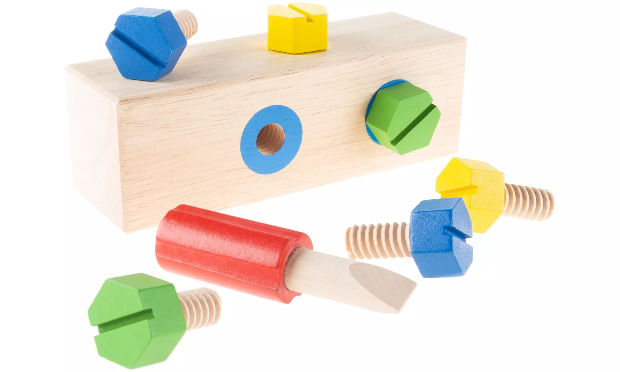 Hey! Play! Kids Wooden Screw Block Toy - Second Medium