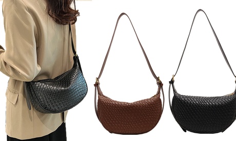 Women'sTrendy Crescent Dumpling Shoulder Bag Black