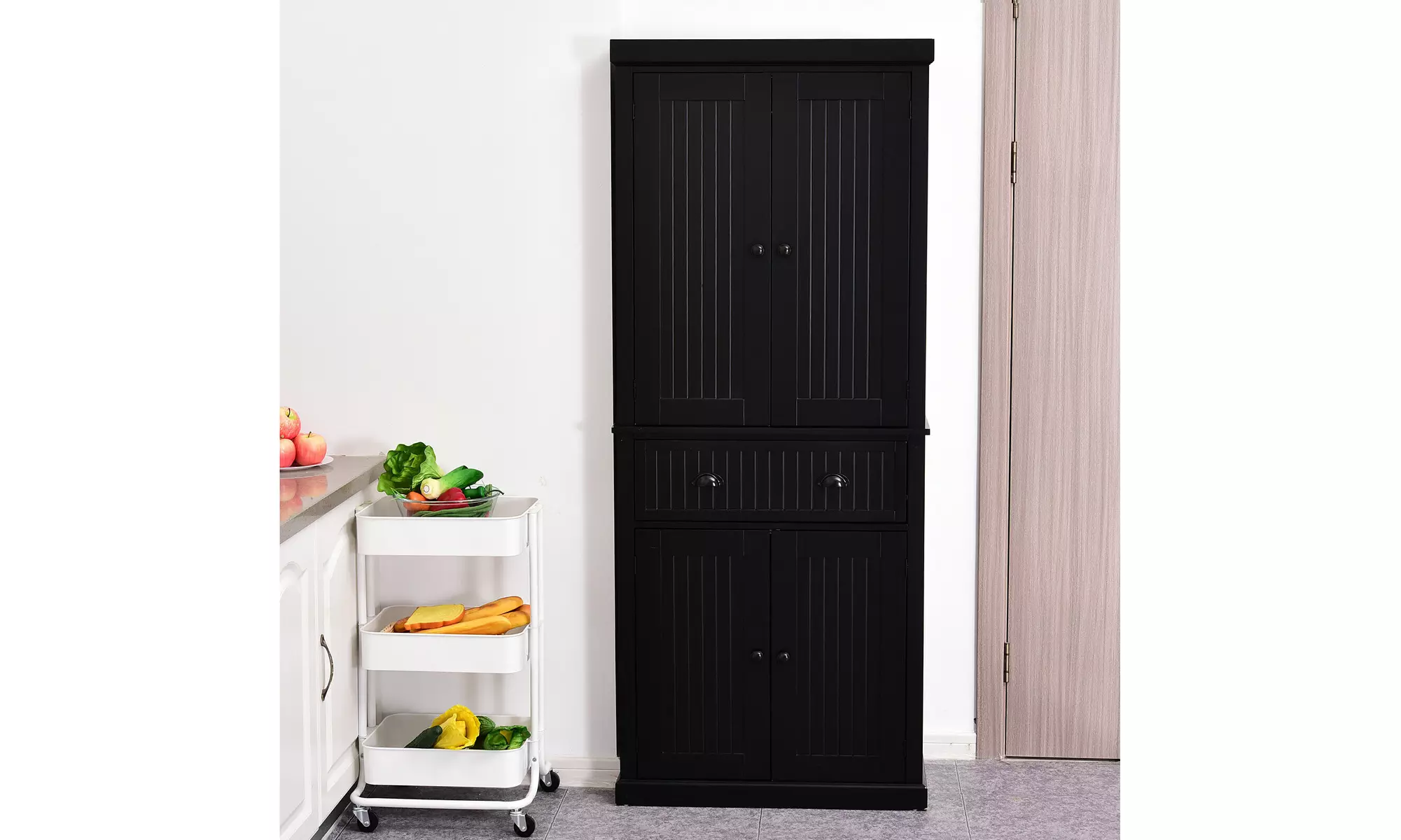 72 Tall Colonial Style Free Standing Kitchen Pantry Storage Cabinet - Primary Image