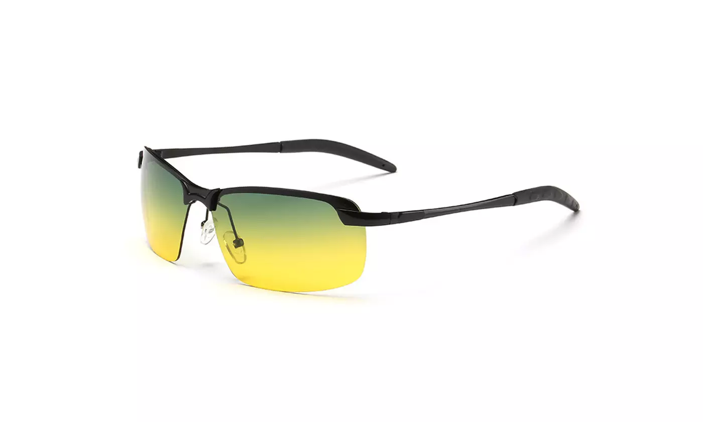 Tac Polarized HD Day Night Vision Glasses Aviator Men Driving Sports sunglasses