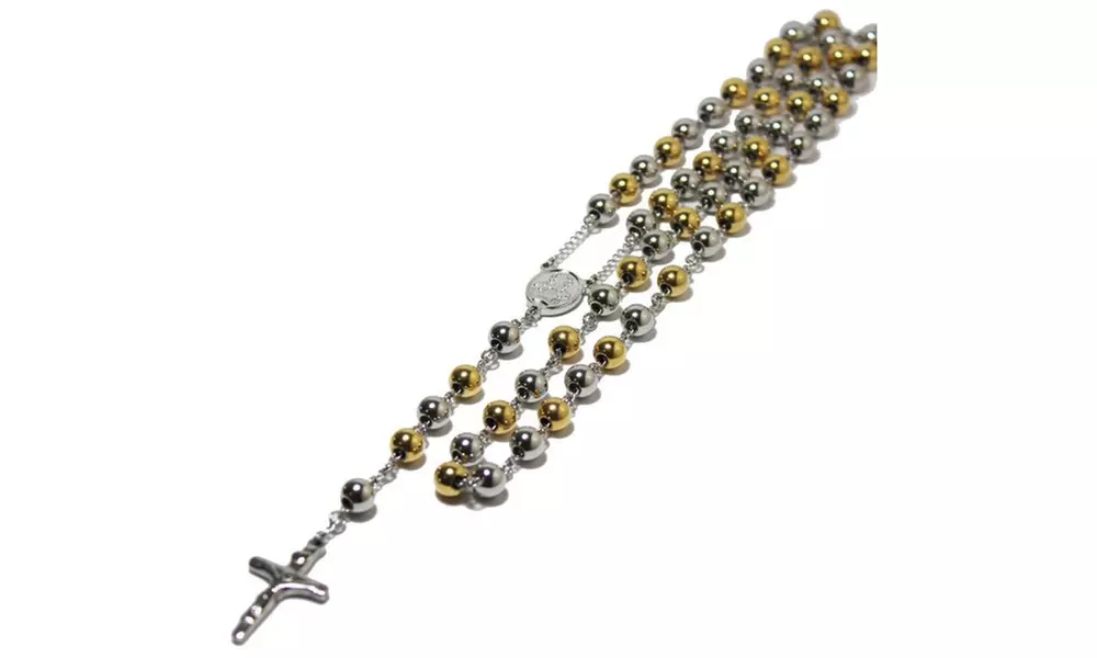 Mens Stainless Steel 24" Rosary Necklaces