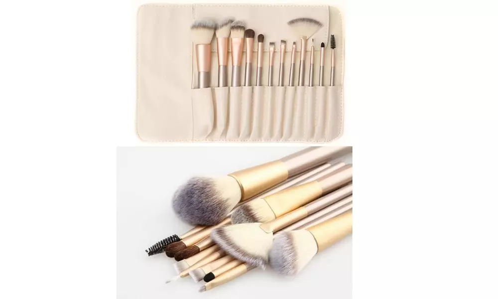 Professional Makeup Brush Collection with Storage Case (13-Piece) - Second Medium