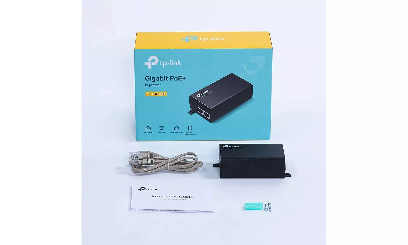 TP-LINK TL-PoE160S 802.3at/af Gigabit PoE Injector  Black - Second Medium