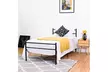 Black Twin Size Metal Bed Frame Platform 6 Legs Headboards Furniture - Second Medium
