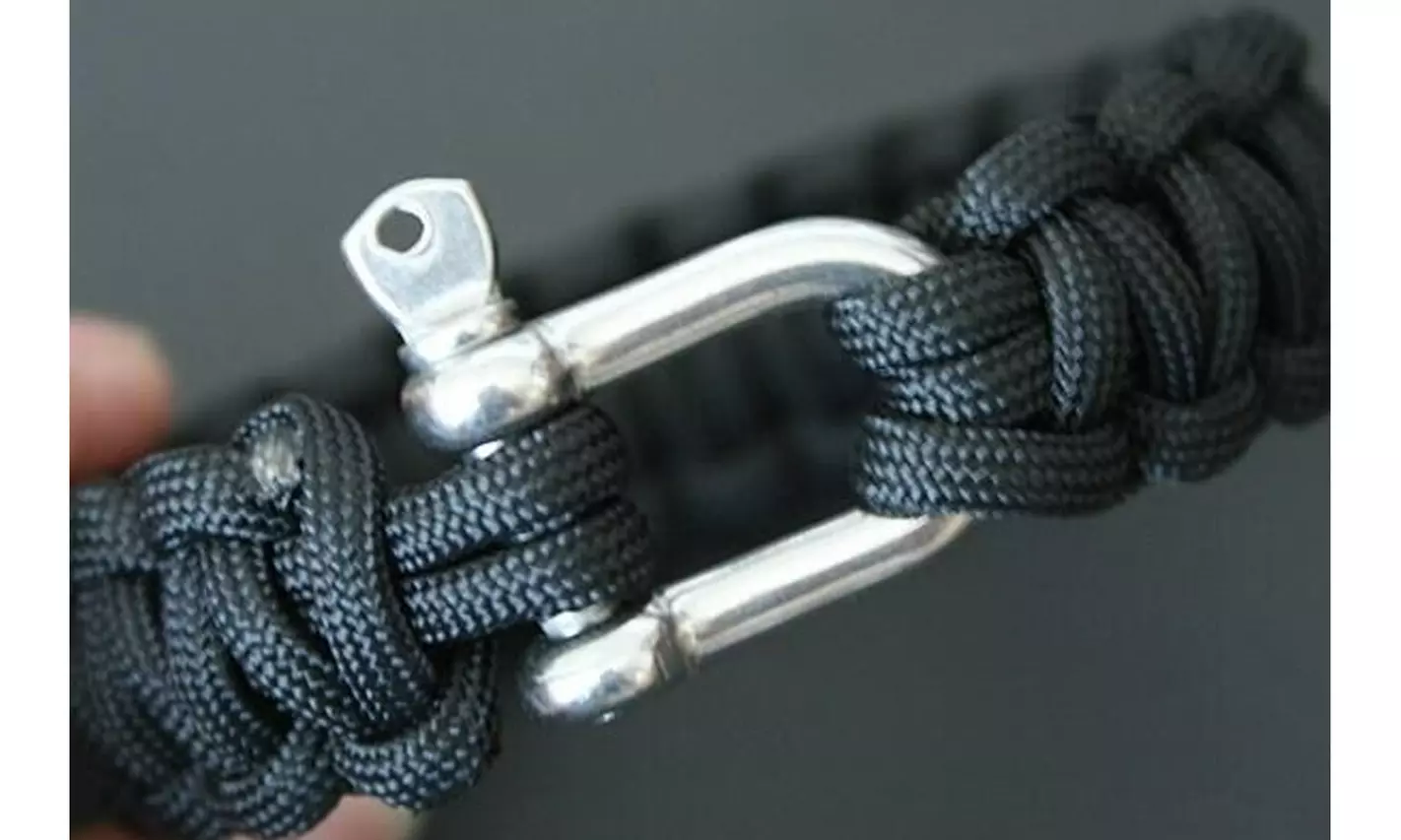 Survival Bracelet Rope Paracord With Stainless Steel Bow Shackle For Campers - Second Medium