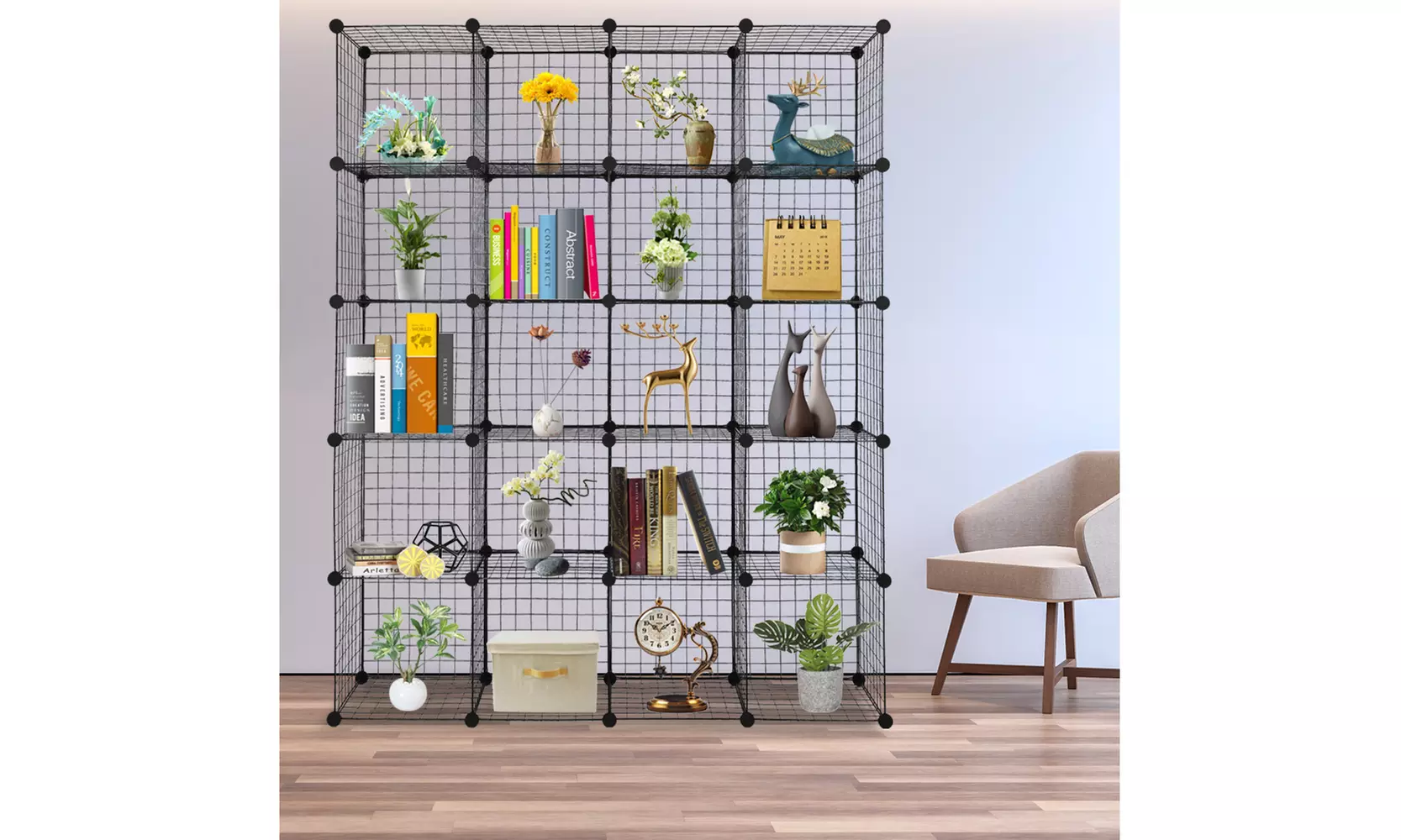 12/16/20 Cube Metal Grid Wire Storage Shelves - Primary Image