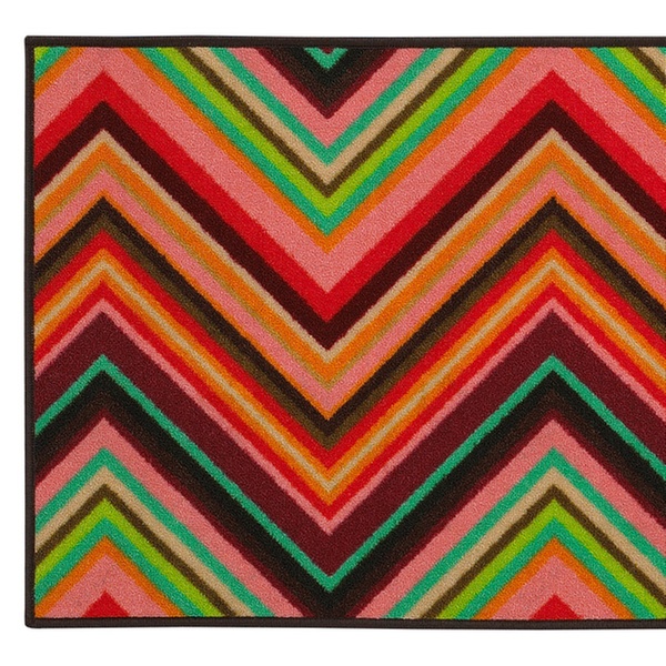 Monarch Joy Pink Orange Chevron Area Rug