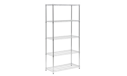 Chrome Plated 5-Tier Shelving- 16X36X72 Inch; 350Lb Capacity | Groupon