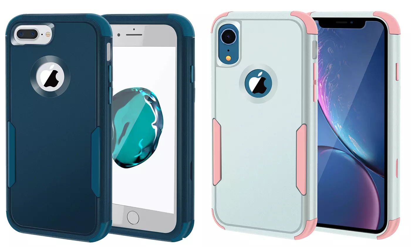 For iPhone XR 6 Plus/6s Plus/7 Plus/8 Plus Shockproof  Rubber Heavy Duty Case - Primary Image