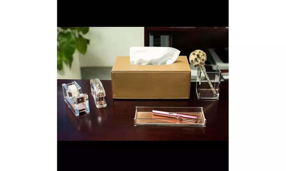 Insten Acrylic Desktop Tape Dispenser (1in Core) Clear Rose Gold - Second Medium