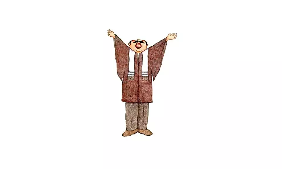 Jewish Print Color Pencil Limited Edition "It's Not Over 'til the Cantor Sings " - Second Medium