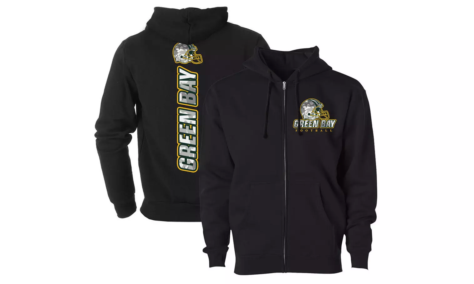 Men Army Camo Football Zip Up Hoodie (S-2XL)