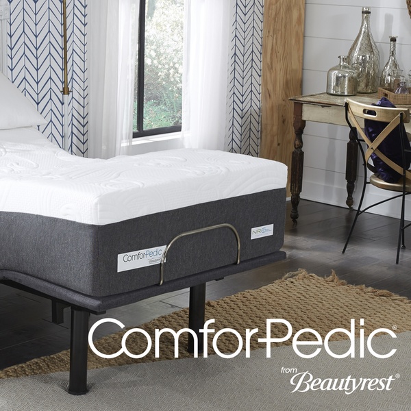 comforpedic from beautyrest nrgel mattress and adjustable bed set