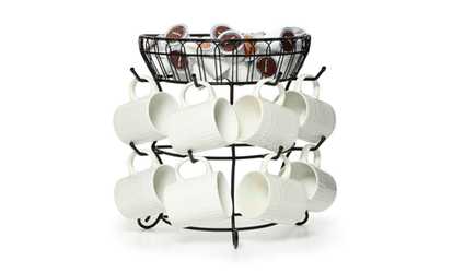 Gourmet Basics by Mikasa Mug Tree with Basket