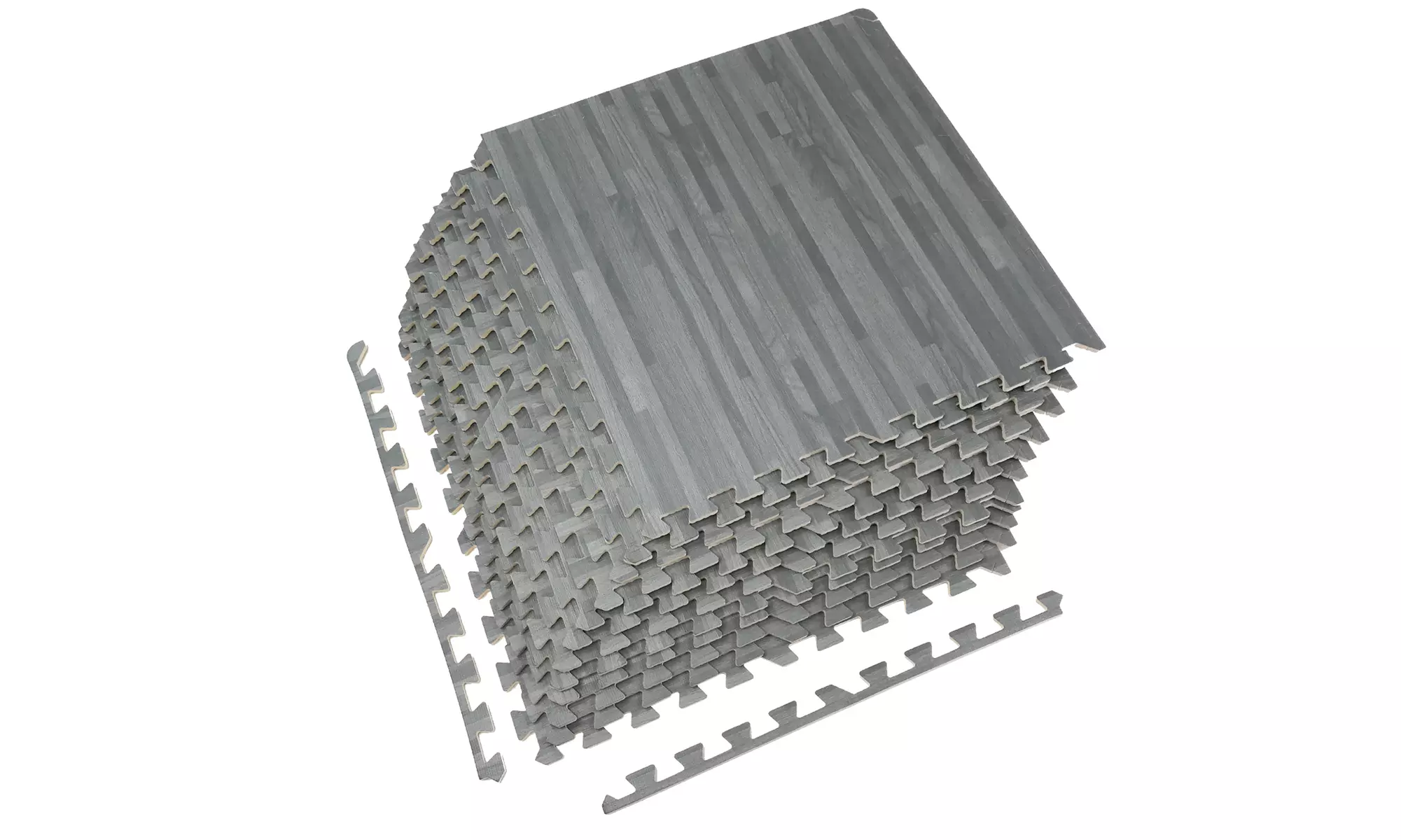 Sorbus Wood Grain Foam Interlocking Floor Mats 3/8" Thick - 12 Tiles - 48 SQ FT