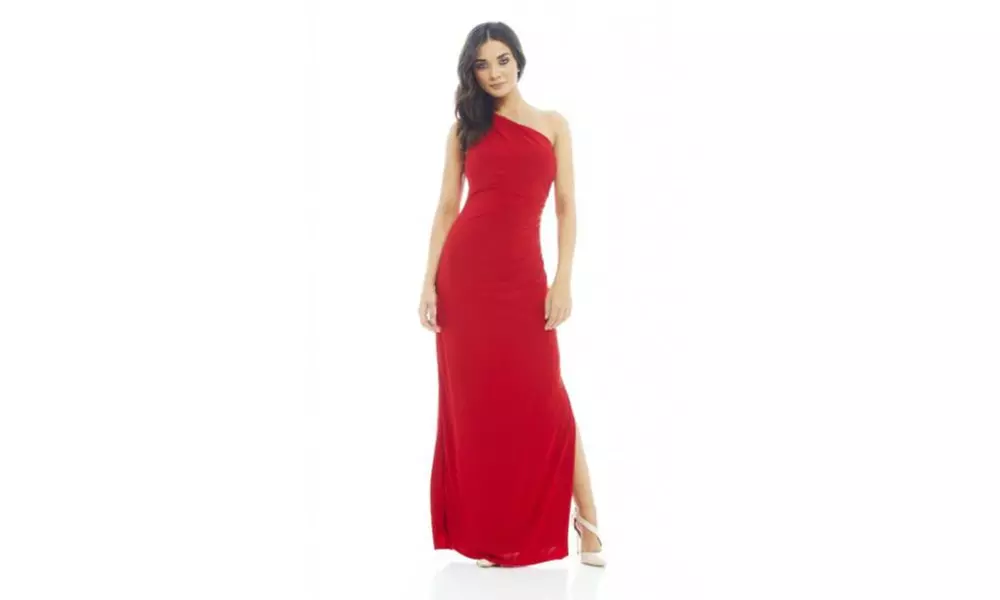 strapless open back dress Nadia One Shoulder Maxi Dress - Bronze main image 0