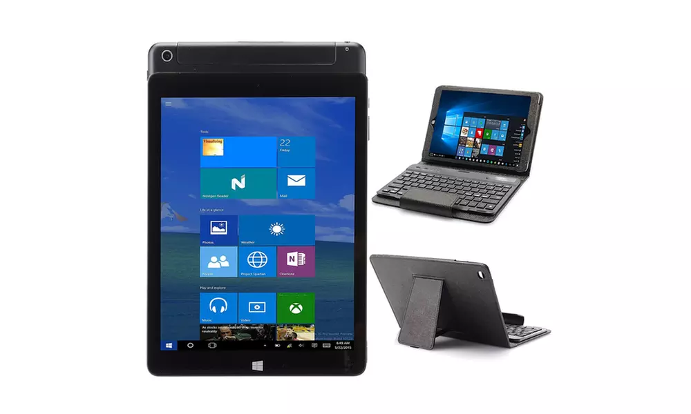 NuVision Crystalline 32GB 9.7" WiFi Tablet with Windows 8.1 and Keyboard Case - Primary Image