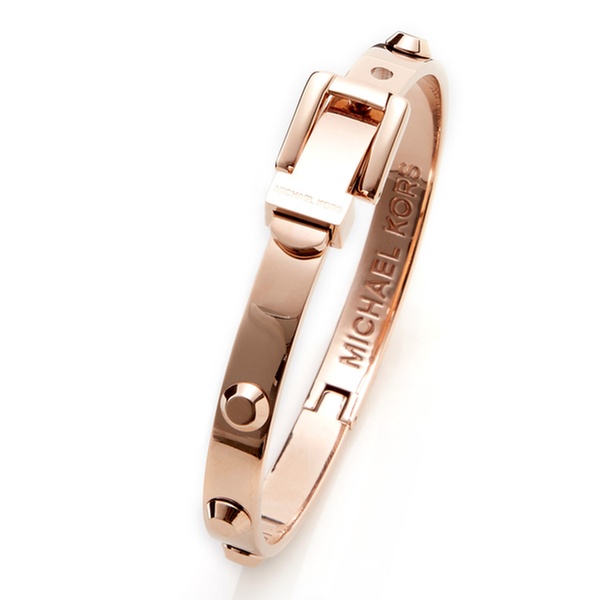 michael kors astor rose gold tone buckle bangle