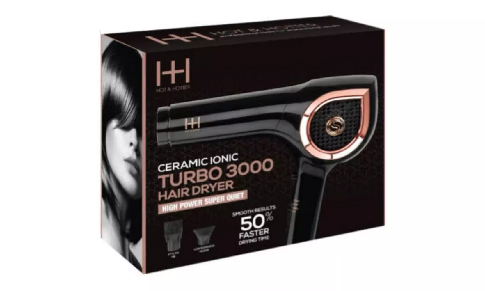 Hot & Hotter Ceramic Ionic Turbo 3000 Hair Dryer