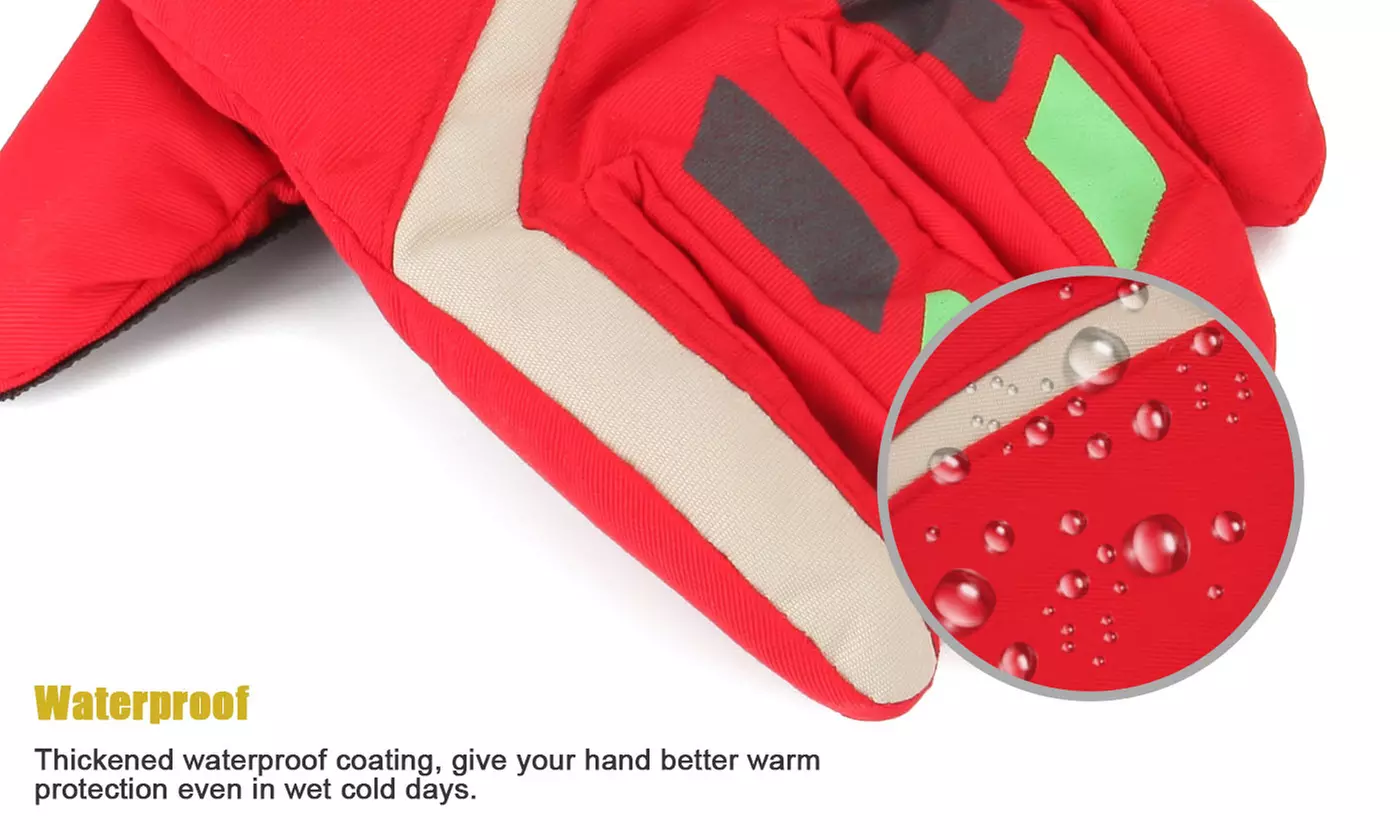 Waterproof Ski Snowboard Gloves Outdoor Sports Warm Mitten For Kids Boys Girls