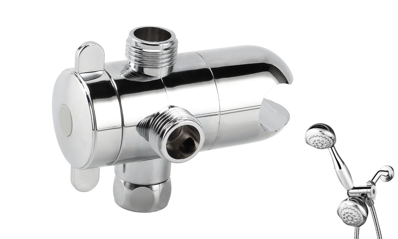 G 1/2 3-Way Shower Arm Diverter Valve for Handheld Shower Head&Fixed Spray Head
