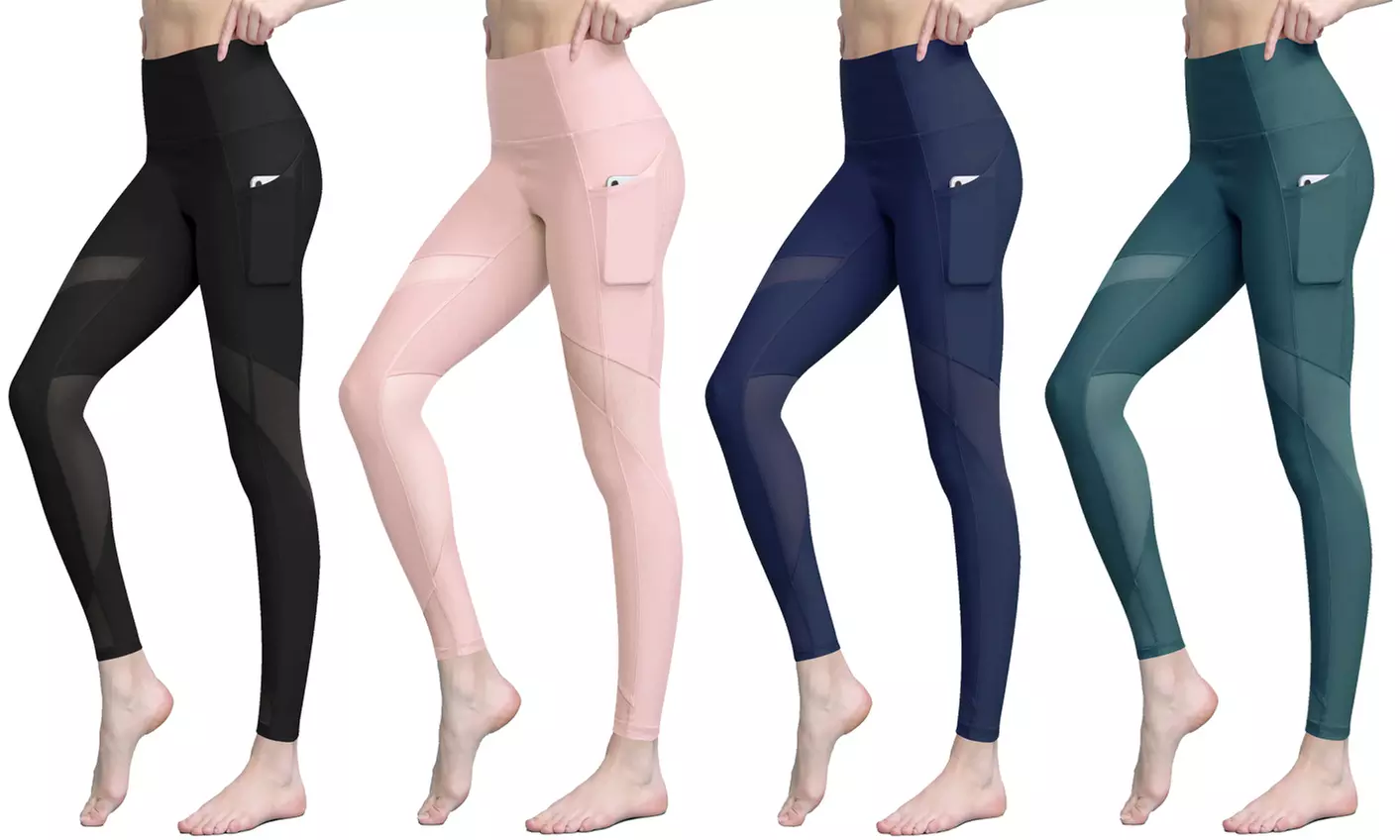 Lock & Love Mesh Window Tummy Control Leggings with Pocket - Primary Image