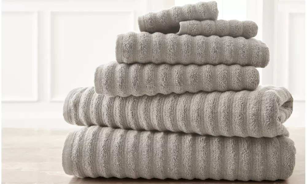 Luxury Spa Wavy 100% Cotton Towel Set (6-Piece) - Primary Image