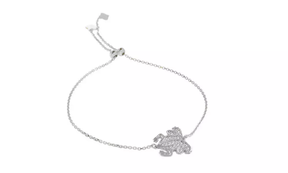 Italian Solid Sterling Silver 9" adjustable Frog Bracelet - Second Medium