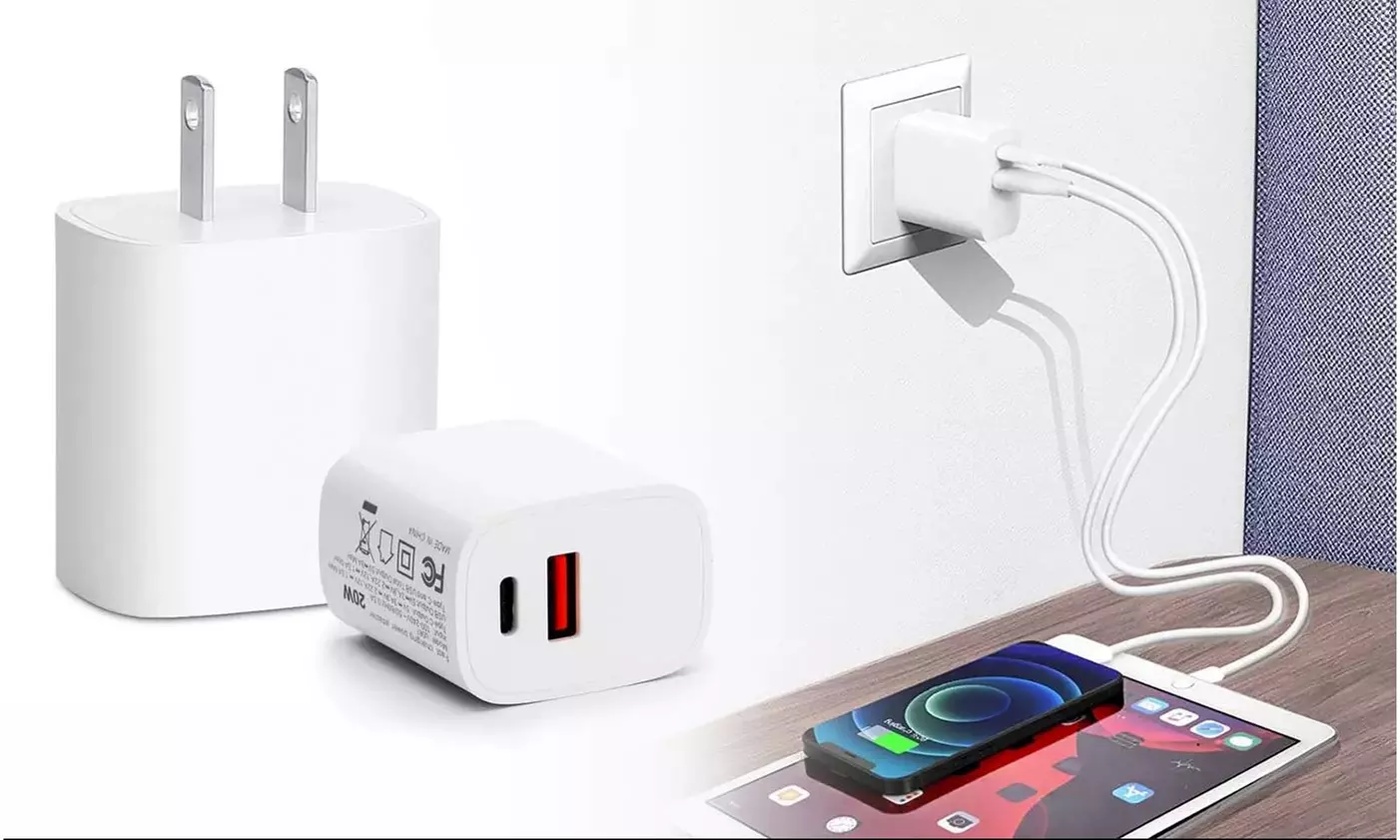 Fast Charger 20W USB-C Power Adapter Wall Charger For iPhone 15 Pro Max/ Samsung