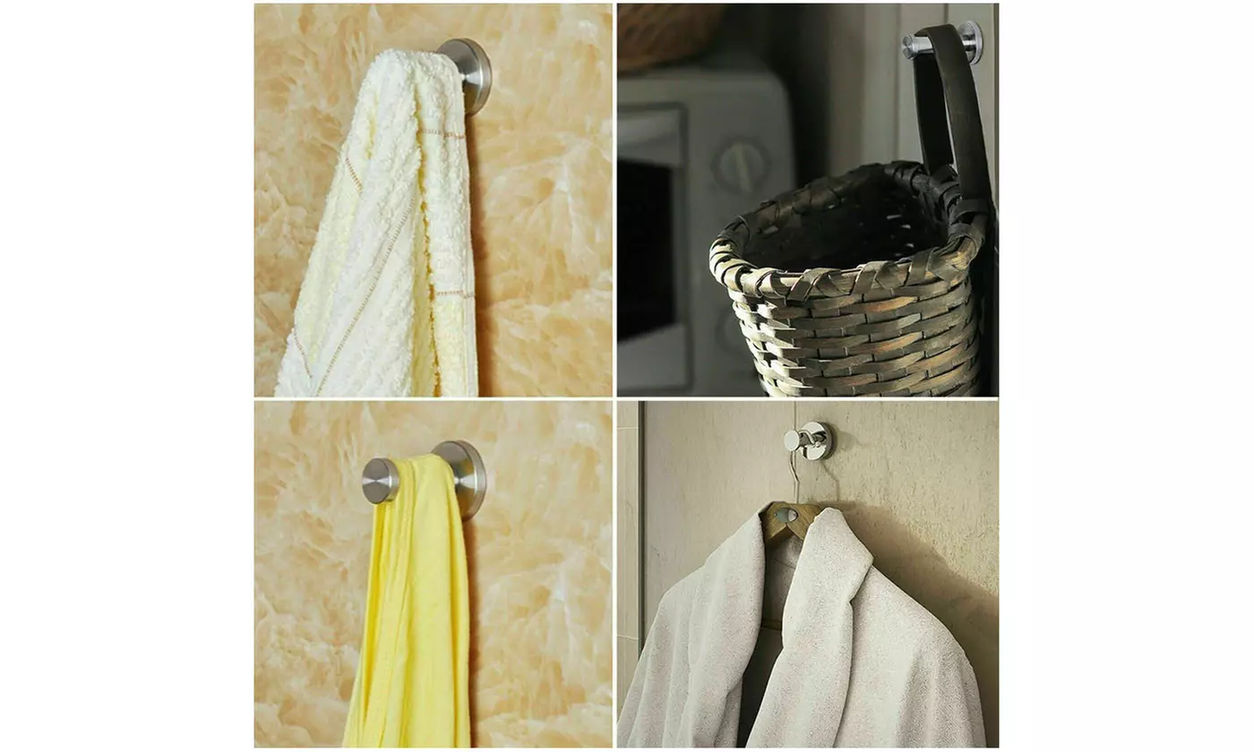 4 Pieces Stainless Steel Wall-Mount Robe Hook Coat Hook Towel Wall Hook