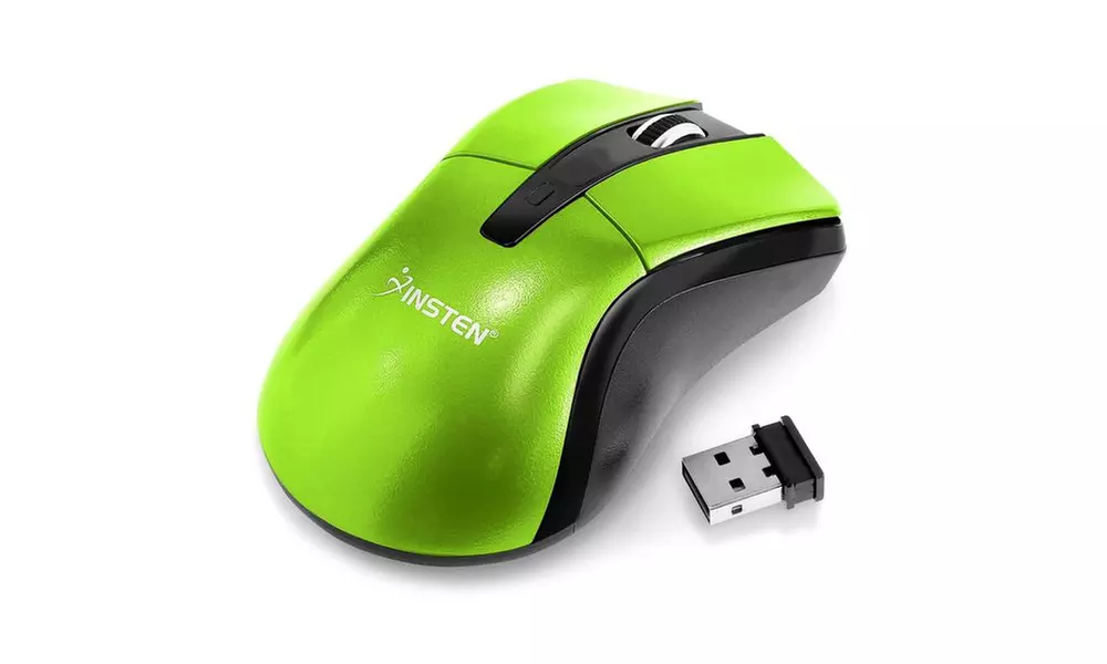 Insten 2.4GHz Wireless Cordless Optical Mouse Mice USB Receiver Green - Primary Image