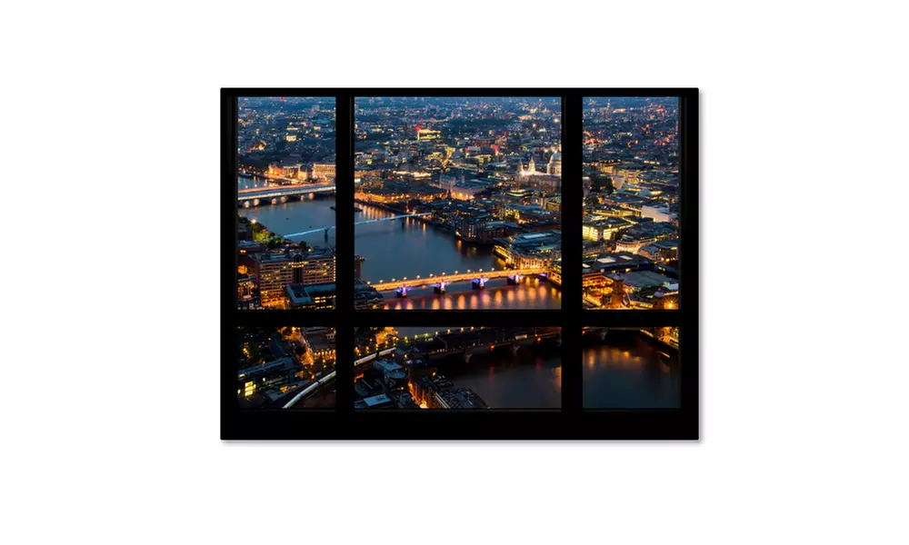 Philippe Hugonnard Window View London by Night 2 Canvas Print 35 x 47 - Primary Image