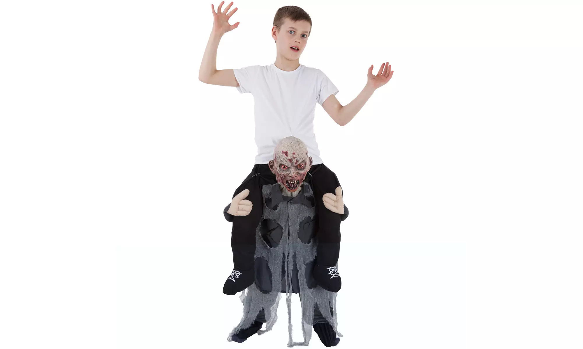 Kids Piggy Back Piggyback Costume Halloween Zombie Skeleton Ride On Pick Me Up - Second Medium