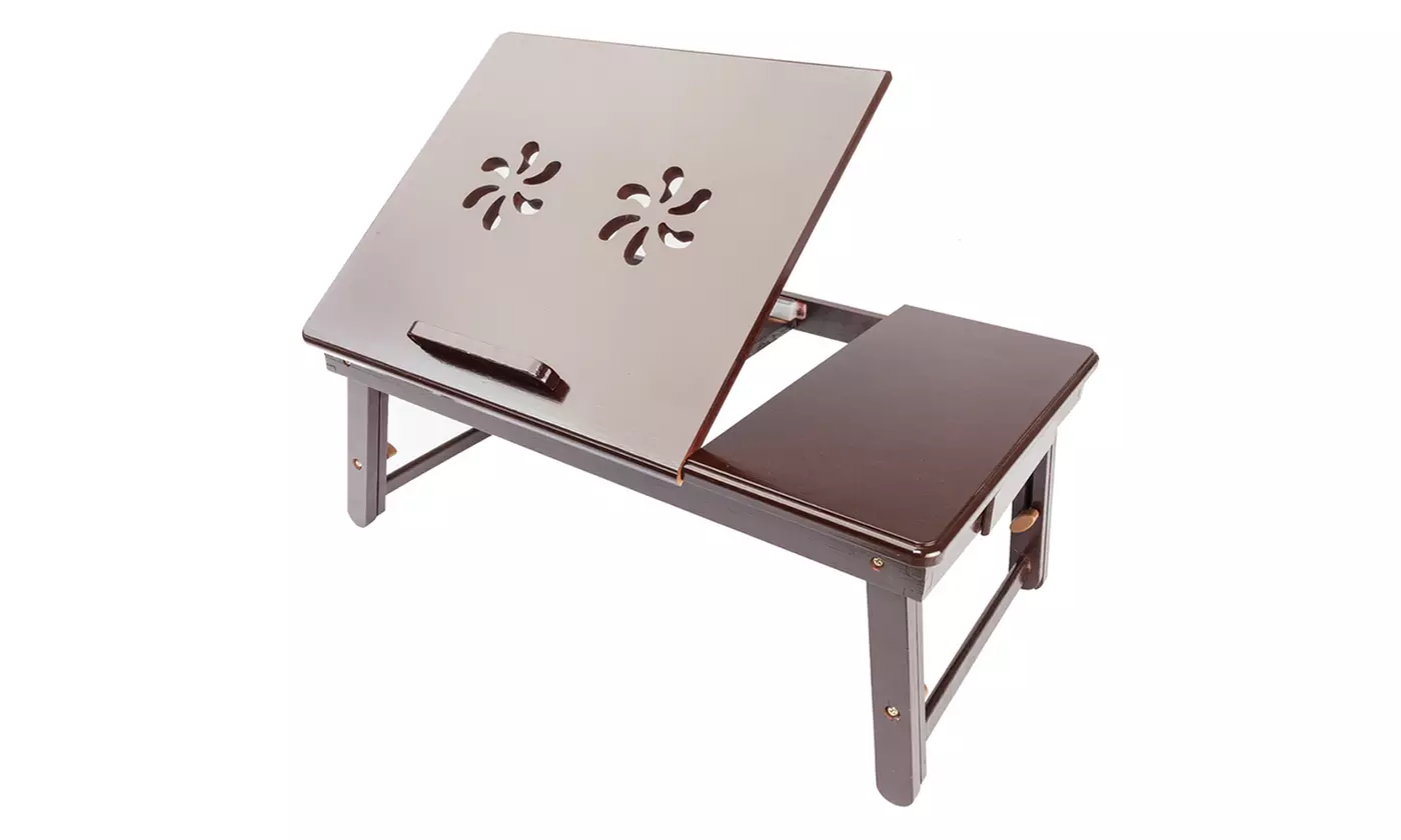 100% Bamboo Adjustable Laptop Desk Foldable Bed Tray Table - Primary Image