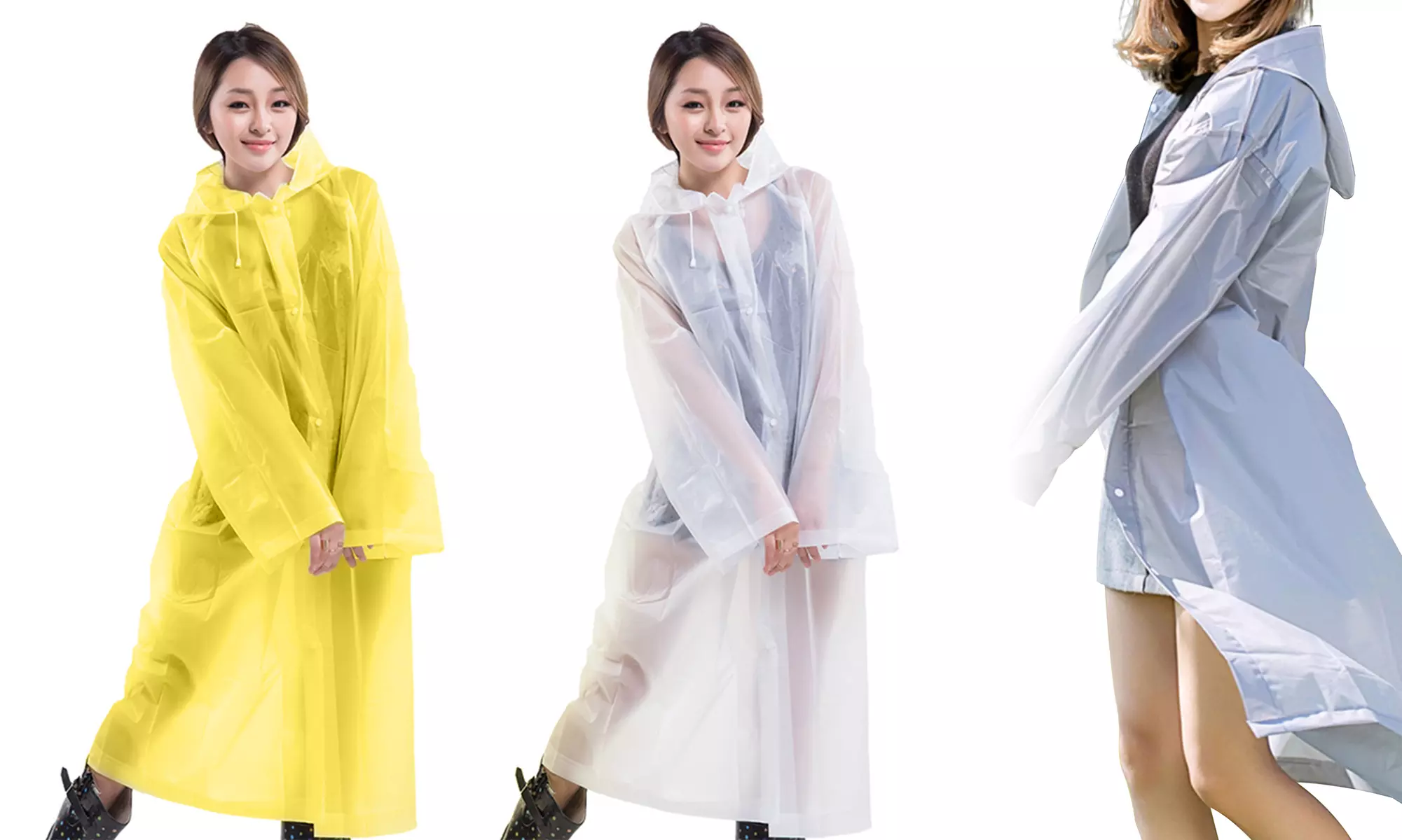 Transparent Rainwear Reusable Waterproof Raincoat Lightweight Packable Raincoat - Primary Image