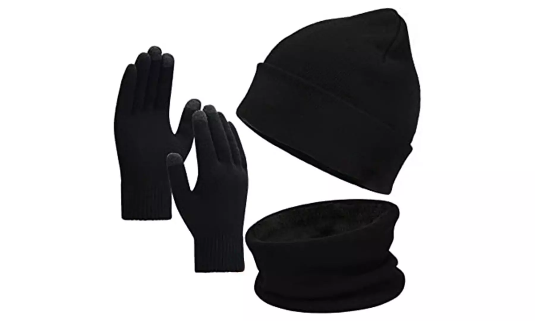 Winter Beanie Hat Touchscreen Gloves Scarf Warm Windproof Christmas(Set of 3)