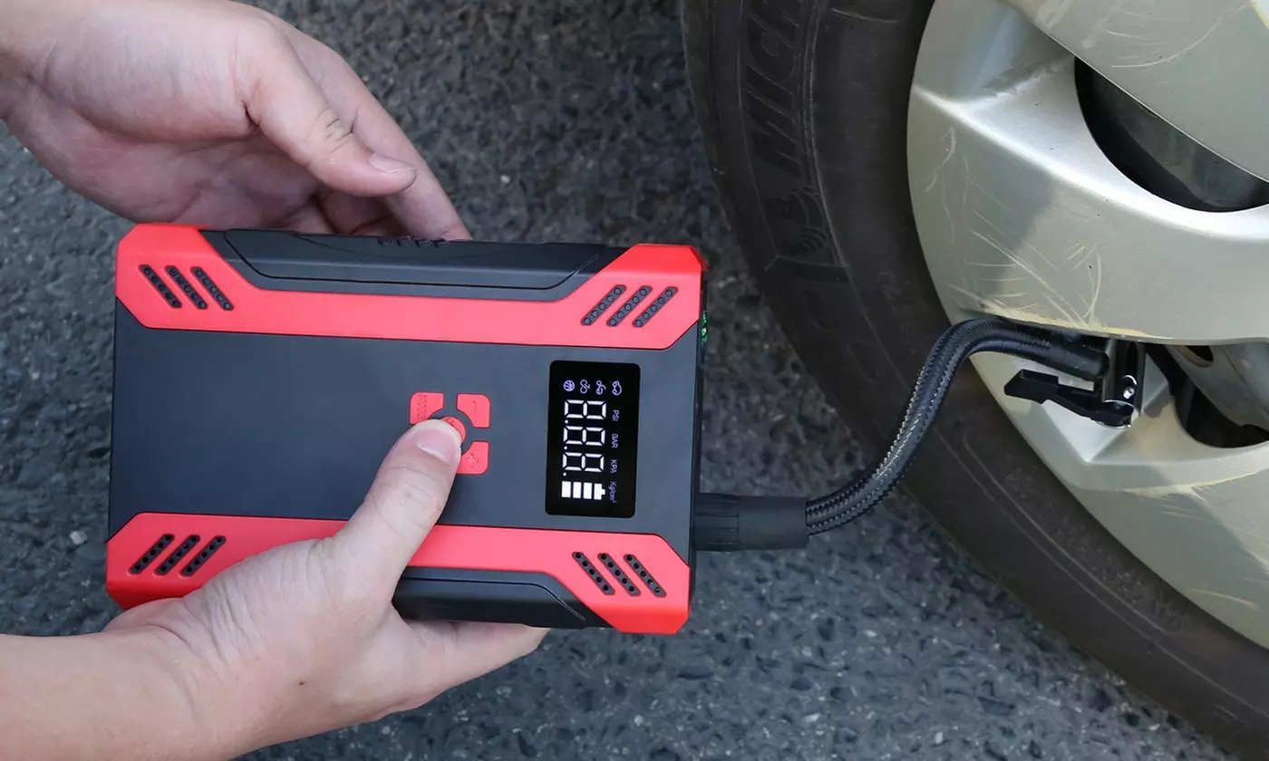 iNova 37000mAh 2000A Peak Car Jump Starter Power Bank w/ 150PSI Air Compressor