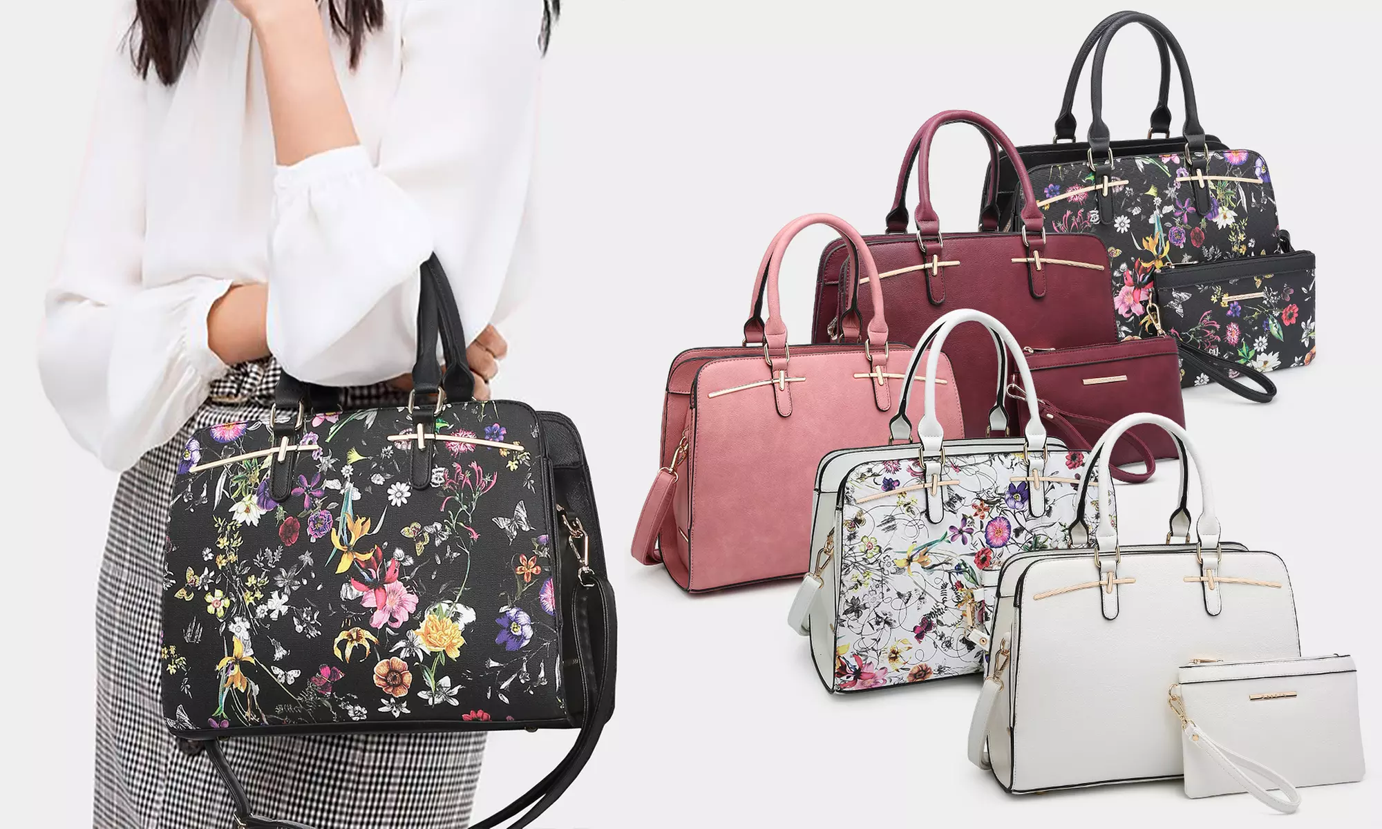 MKP collection Women Satchel Handbags with Matching Wristlet - Primary Image