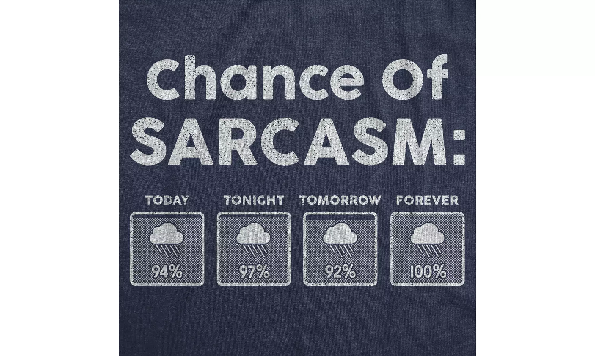 Mens Chance Of Sarcasm Tshirt Funny Weather Report Funny Humor Novelty Tee - Second Medium