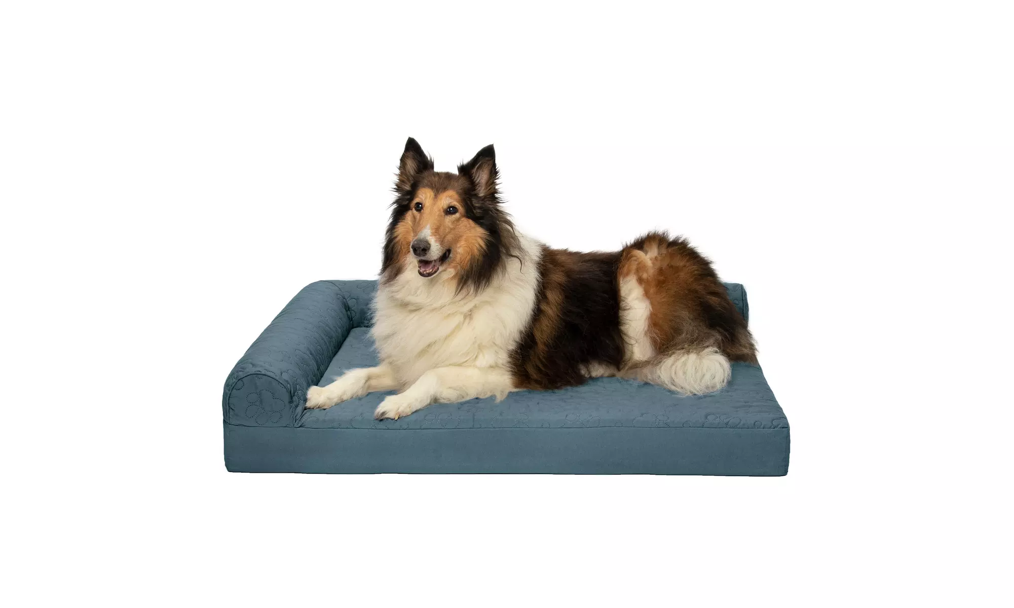 FurHaven Paw Quilted Chaise Full Support Sofa Pet Bed w/ Removable Cover