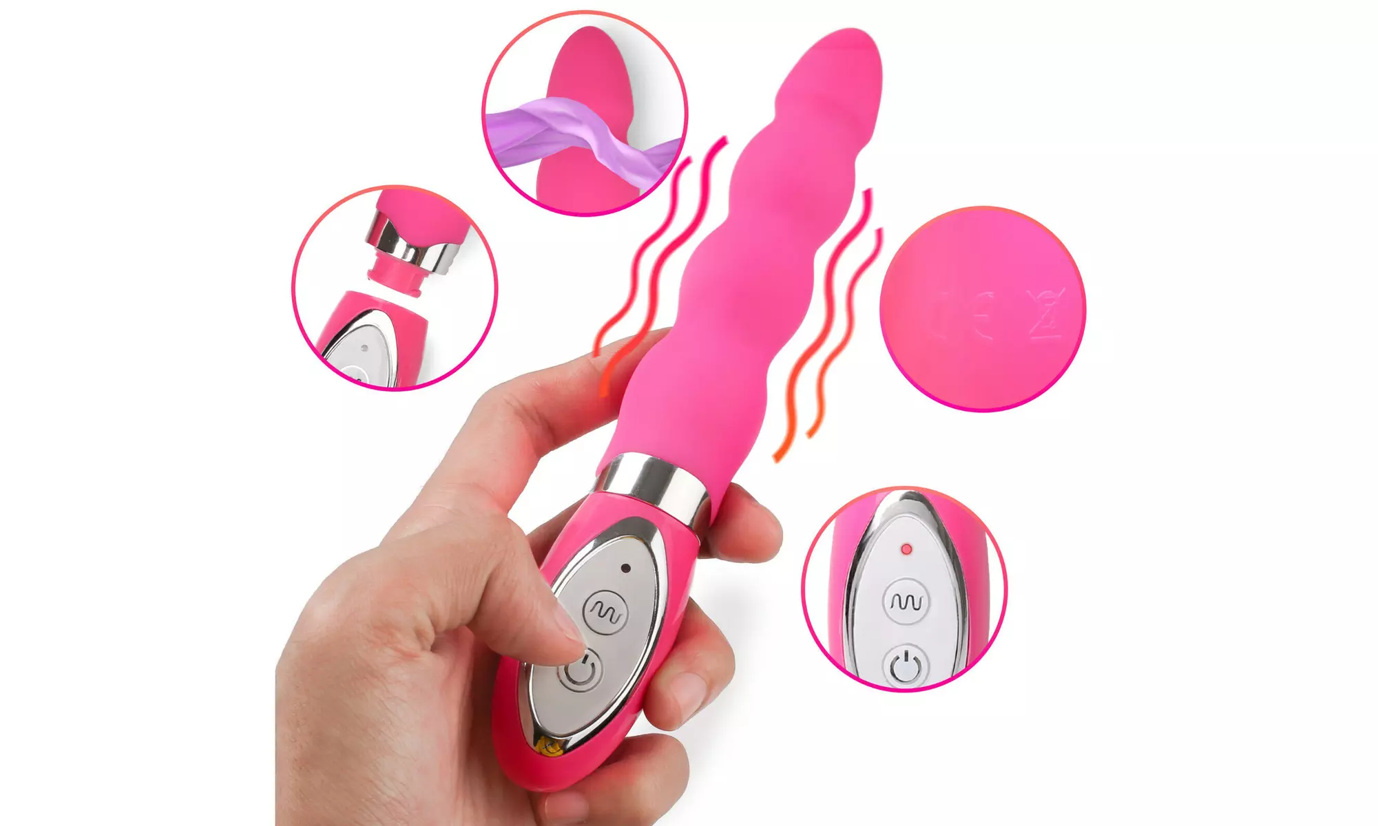 Silicone New 7.5'' Big Rampant Rabbit Vibrator Large  Dildo Adult Sex Toy - Second Medium