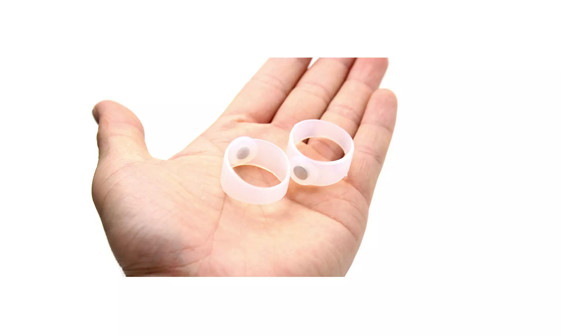 Hot 2pcs Acupuncture Silicone Toe Rings - Second Medium