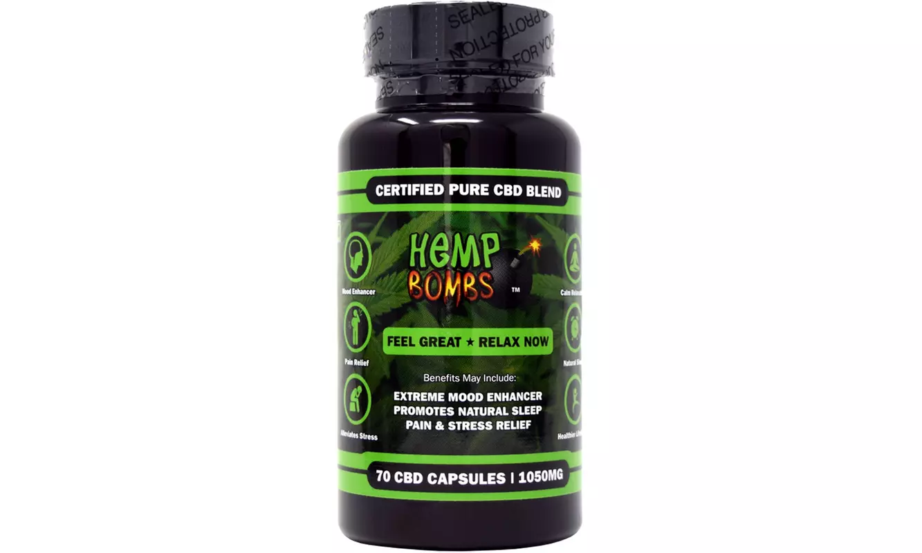 Hemp Bombs 70 Count CBD Capsules 1050MG - Primary Image