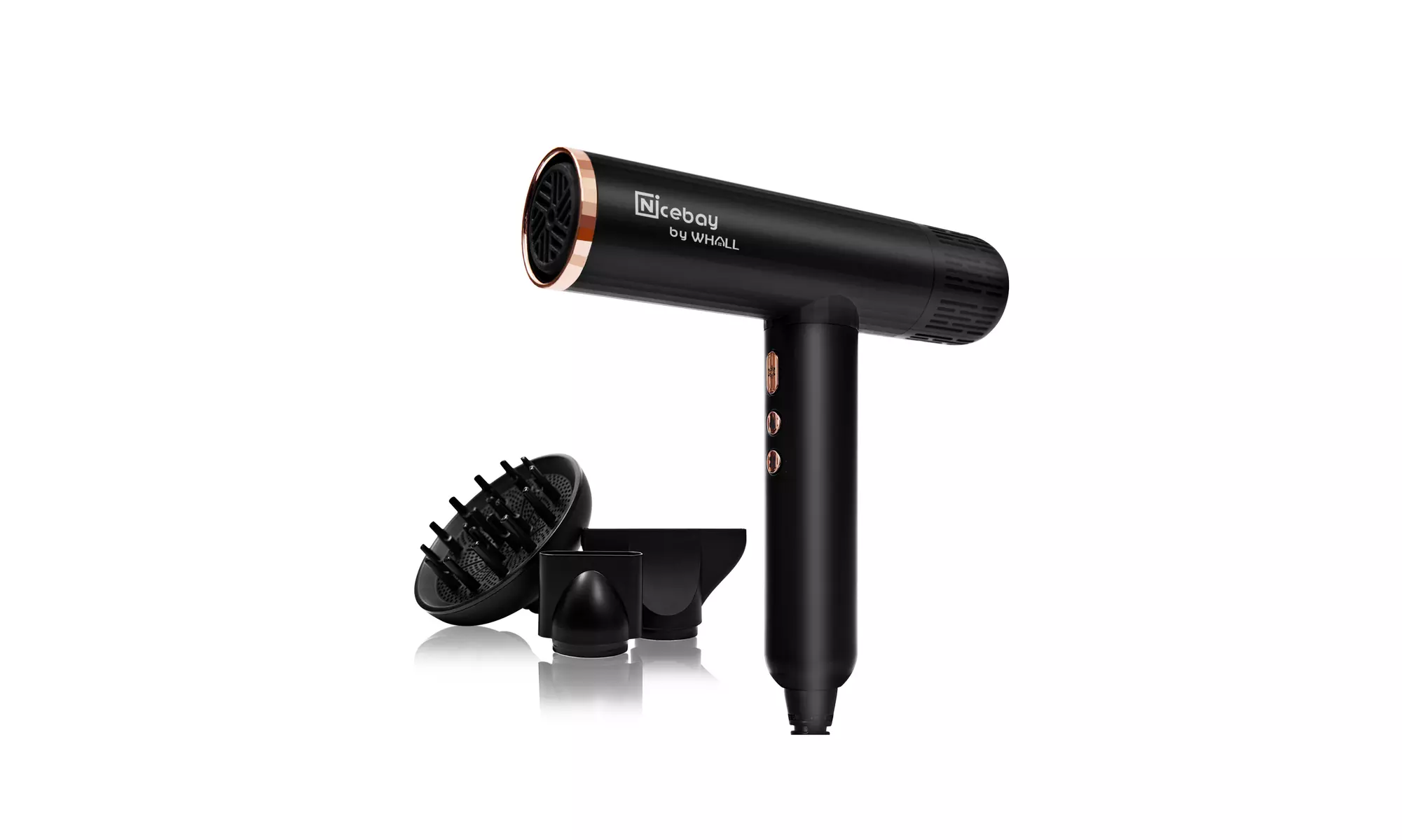 Nicebay 1600W High-Speed Brushless Motor Ionic Blow Dryer with 3 Attachments - Primary Image
