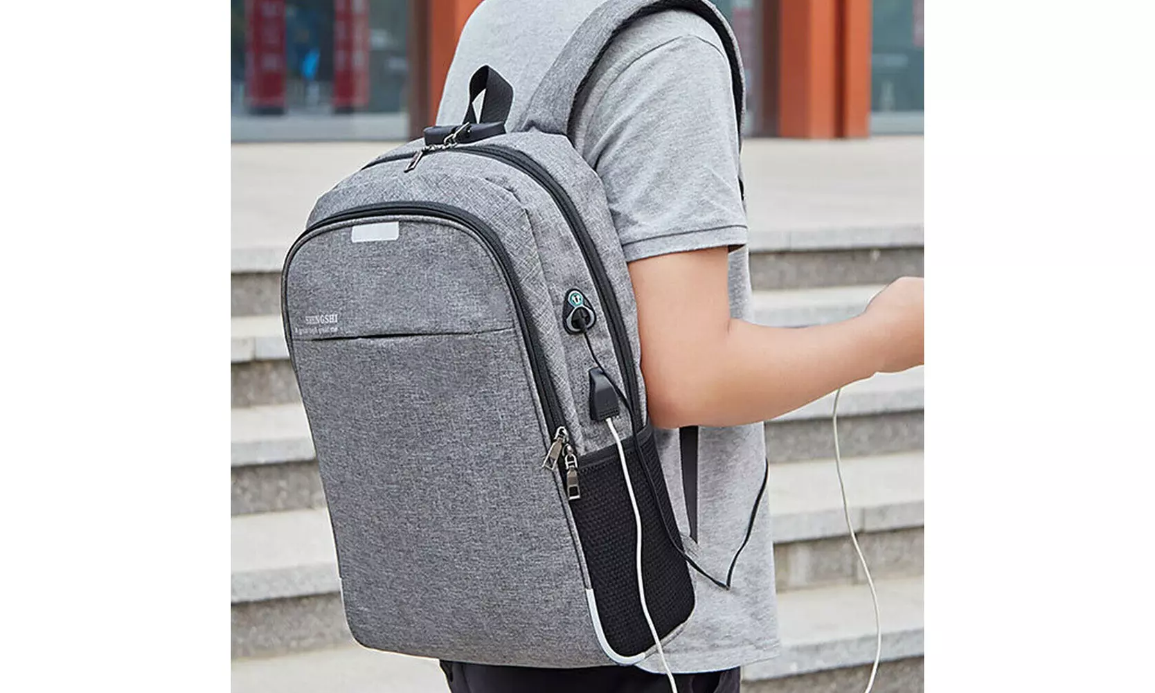 US Waterproof Anti Theft College Backpack Laptop Backpack With USB Charging Port