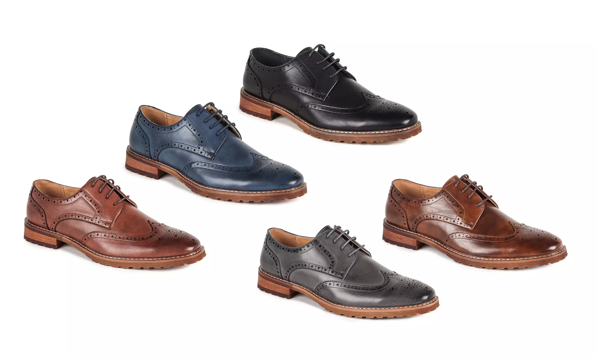 Signature Black Label Men's Original Wing tip Shoes- Sizes up to 15 - Primary Image