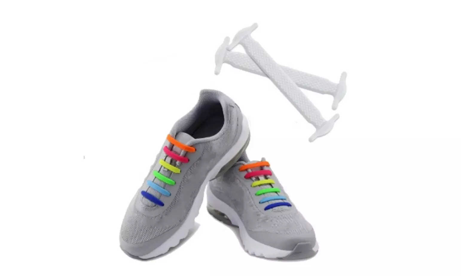 16Pcs Easy No Tie Shoelaces Elastic Silicone Flat Lazy Shoe Lace Strings Adult
