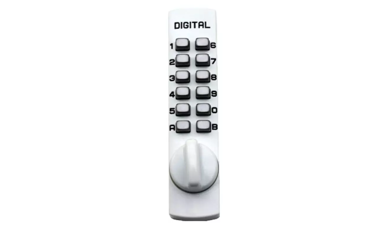 Lockey C-150-WH Mechanical Keyless Surface Mount Hook Bolt Lock - White - Primary Image