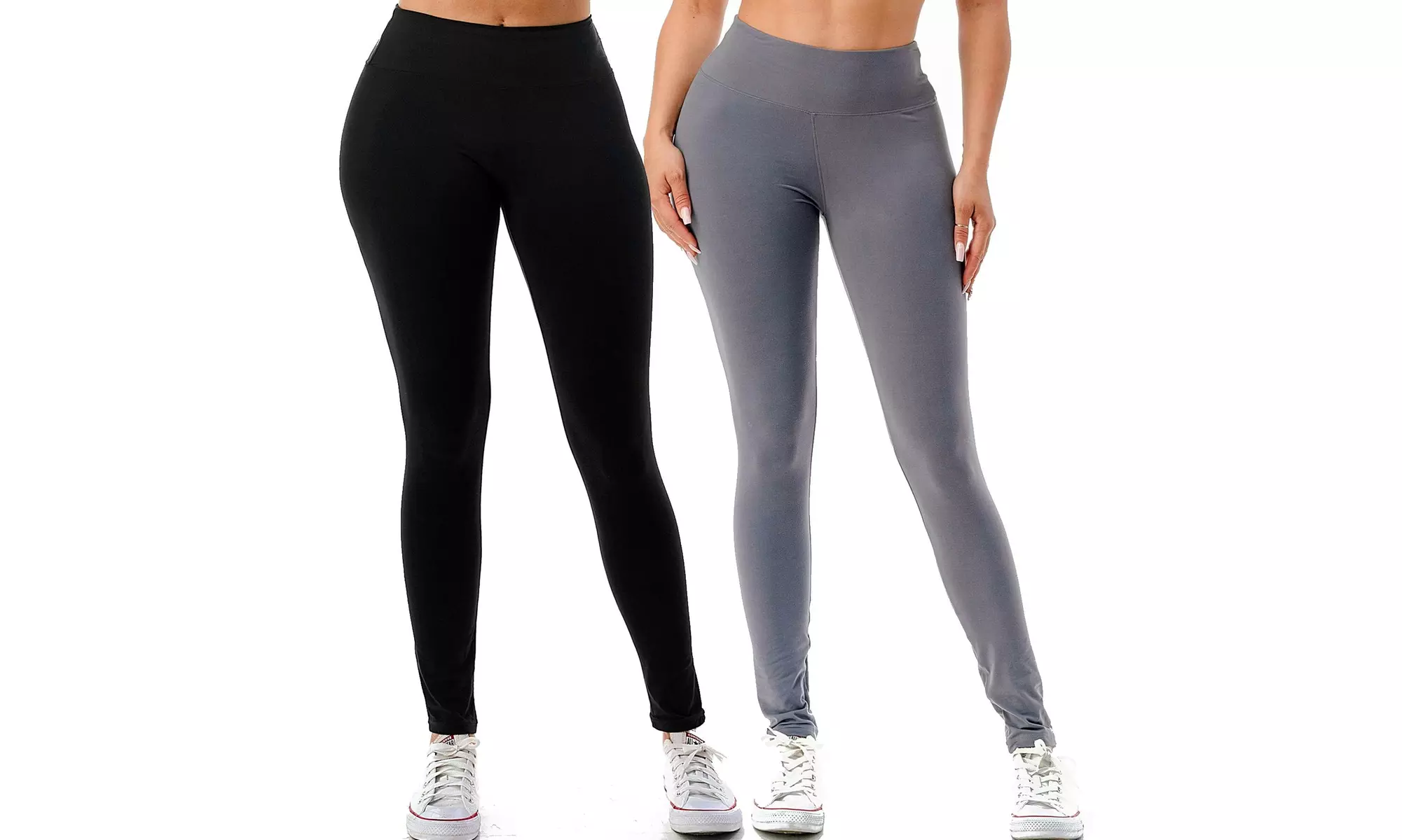 JVINI 2-Pack Women's High Rise Stretch Leggings